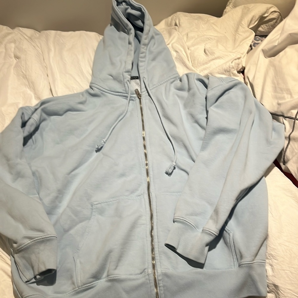 Brandy Melville baby blue zip up hoodie - one size fits all